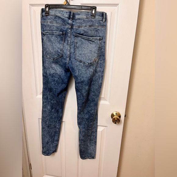 Express Women's Blue Ripped Legging High Rise - Picture 2 of 3